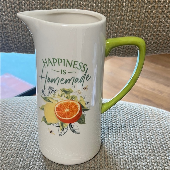 Ashland Other - #1360** Happiness is Homemade Ceramic Pitcher with Green Handle